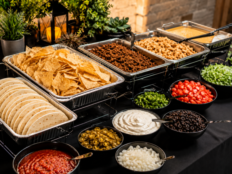 Taco bar and appetizer catering