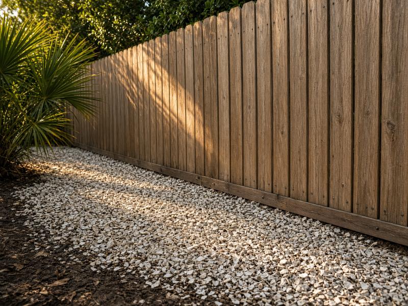 Treated Florida fence line with no weeds at the base
