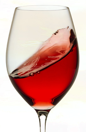 glass of blush wine
