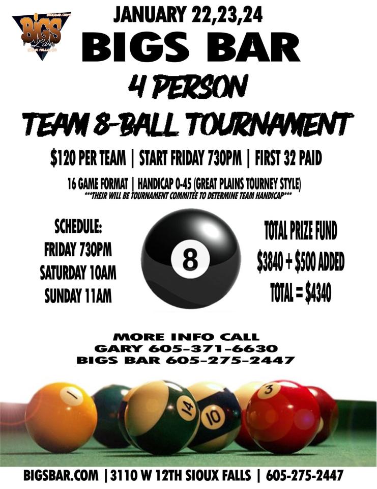 Bigs Bar 3110 W. 12th St. Sioux Falls, SD 57104