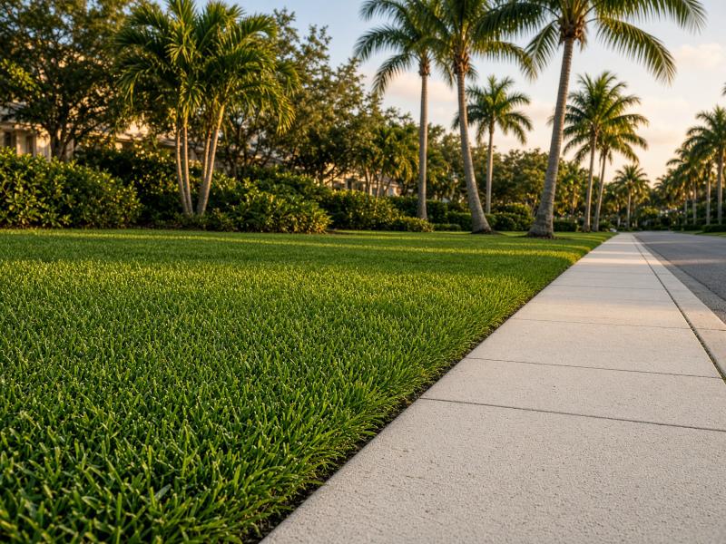 Professionally maintained Florida property line after vegetation control