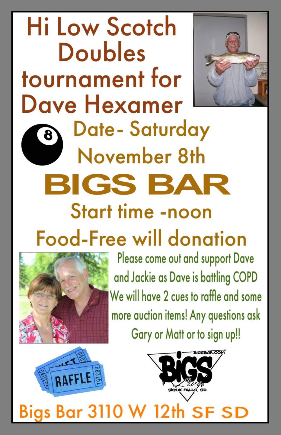 Bigs Bar 3110 W. 12th St. Sioux Falls, SD 57104