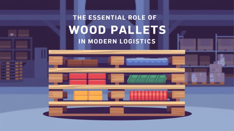 A visual representation of wood pallets, highlighting their crucial function in contemporary logistics and supply chain management.