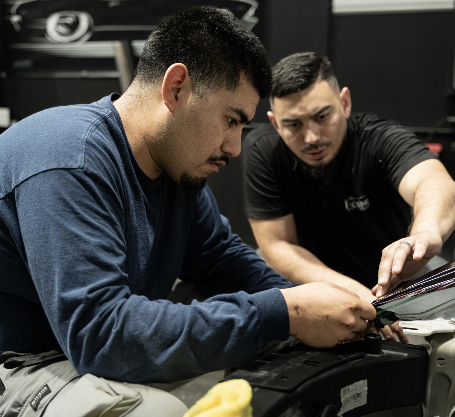 Hands-on training close-up