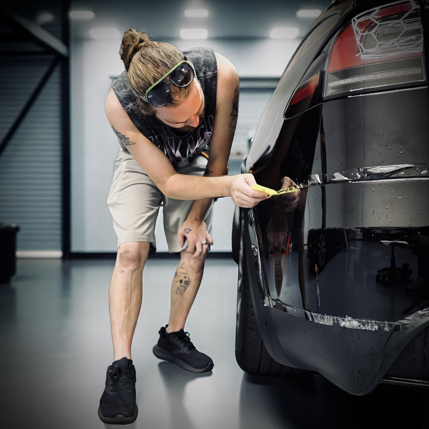 Hands-on PPF training at Exclusive Wrap & Tint School