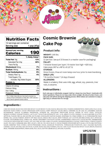 cosmic brownie cake pop nutritional facts