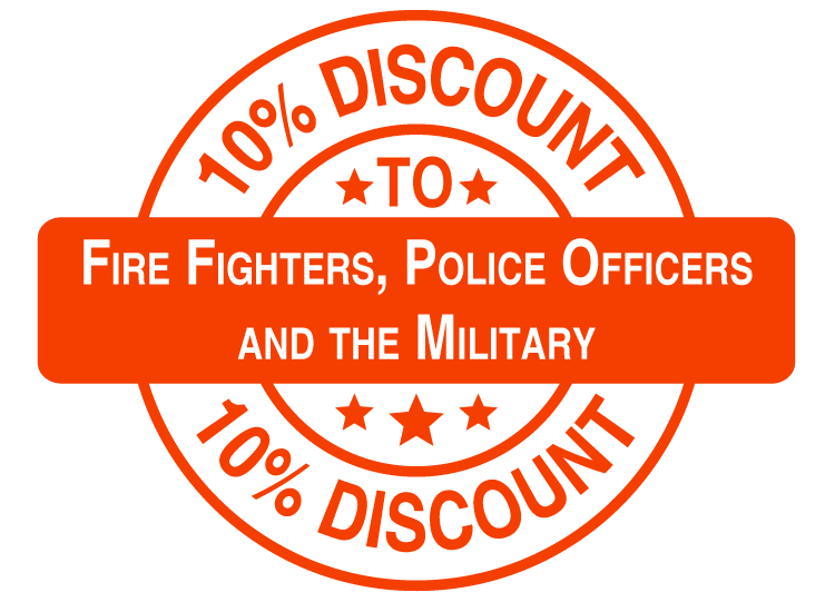 10 percent discount to fire fighters, police officers and the military