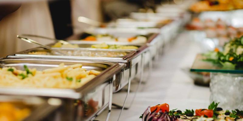 Traditional wedding buffet catering