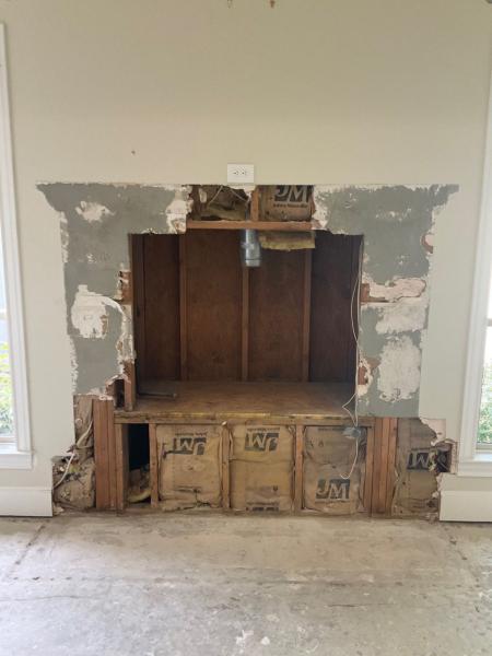 During Fireplace Installation