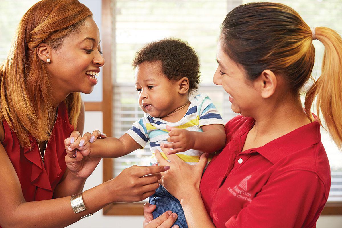 Caregiver Interacting with Family
