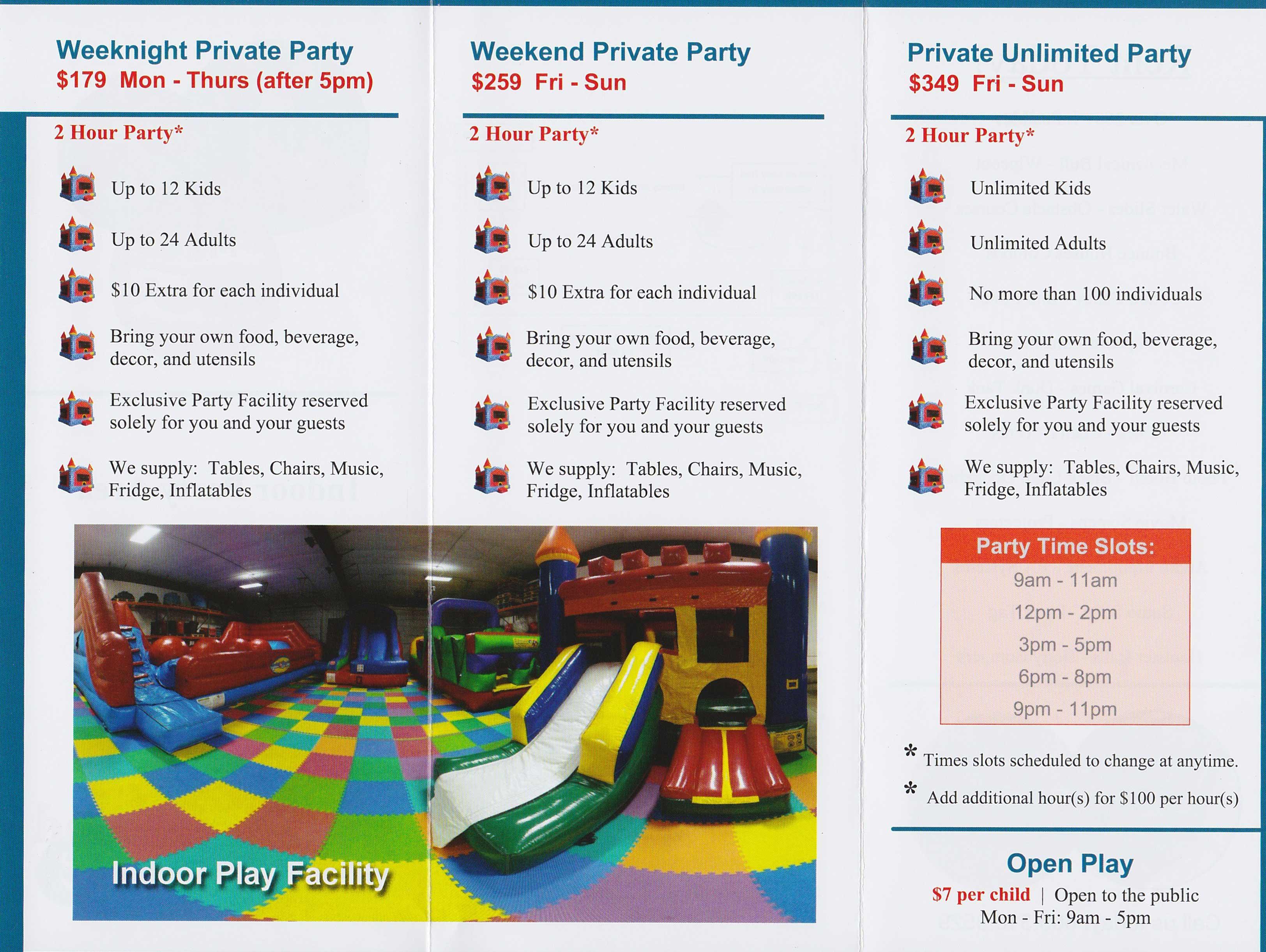 Indoor Party Brochure