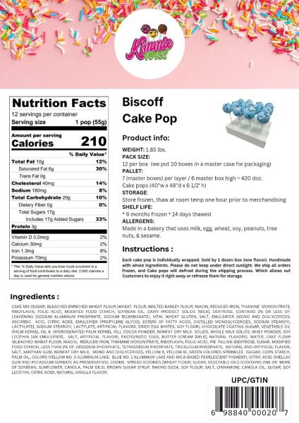 biscoff cake pop nutritional facts