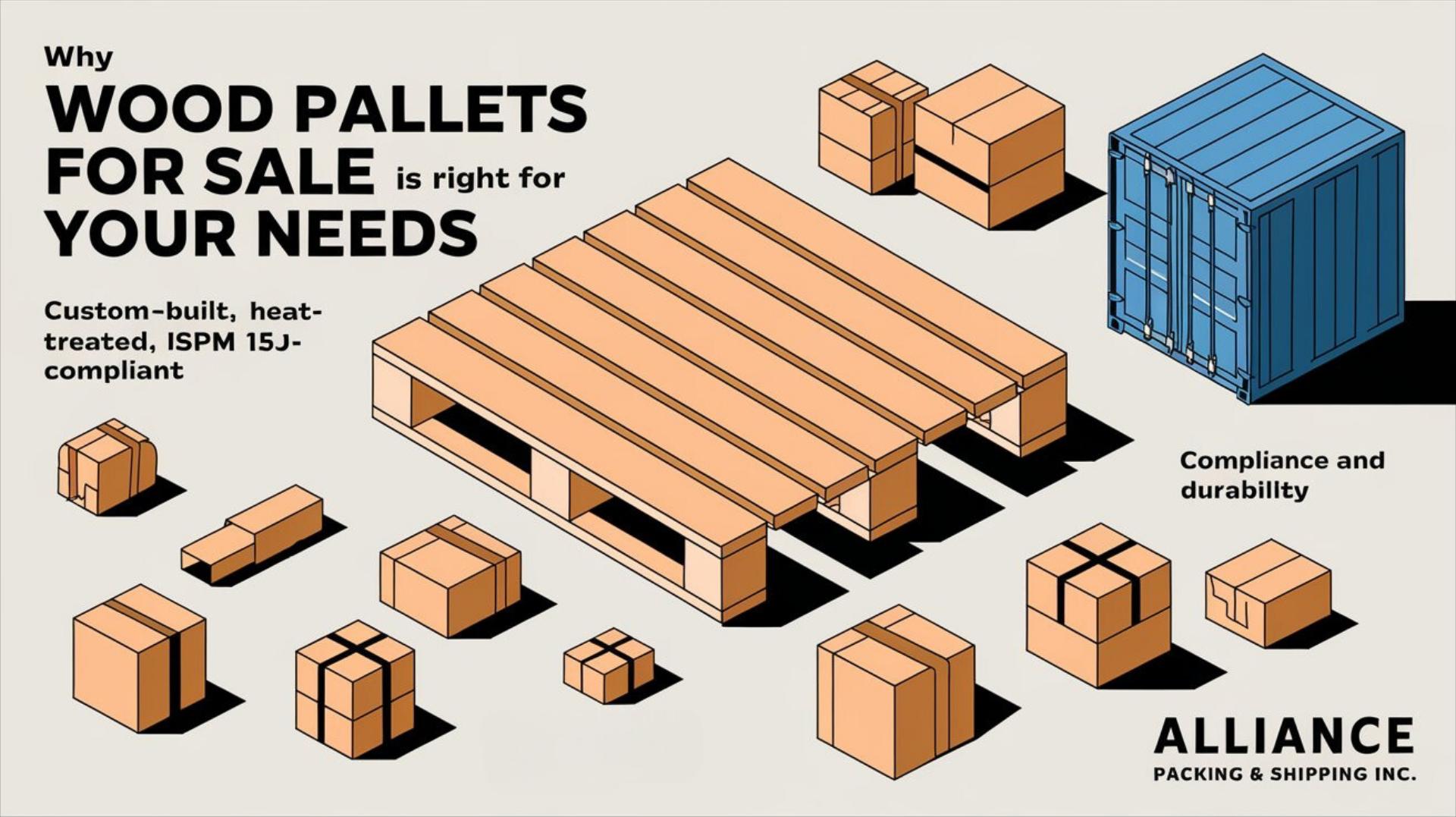 Image of wood pallets for sale, showcasing their versatility and suitability for various needs and applications.