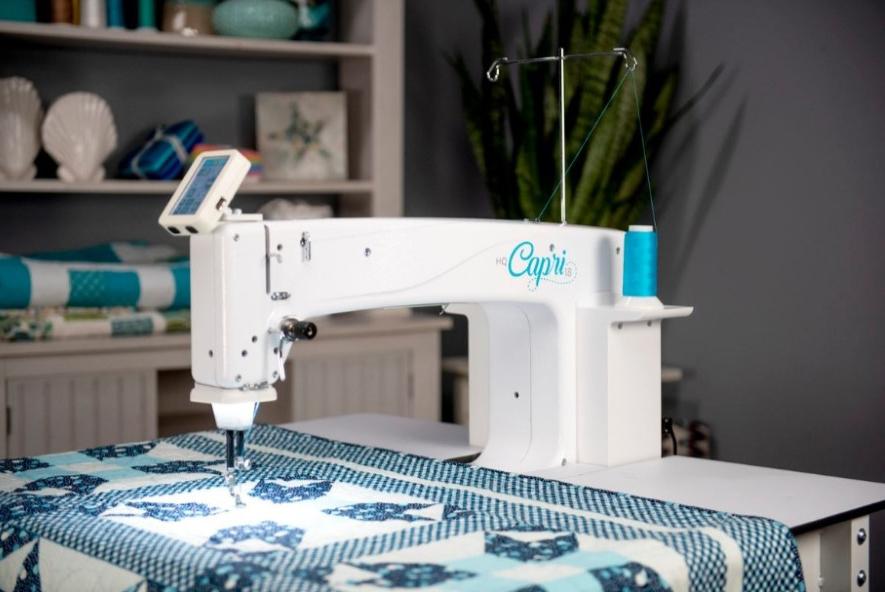 HQ Capri - 18-inch Stationary Longarm Quilting Machine + InSight Table with Built-in Stitch Regulation