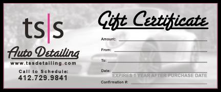Car Detailing Gift Certificates | Pittsburgh Detailing Gift Cards